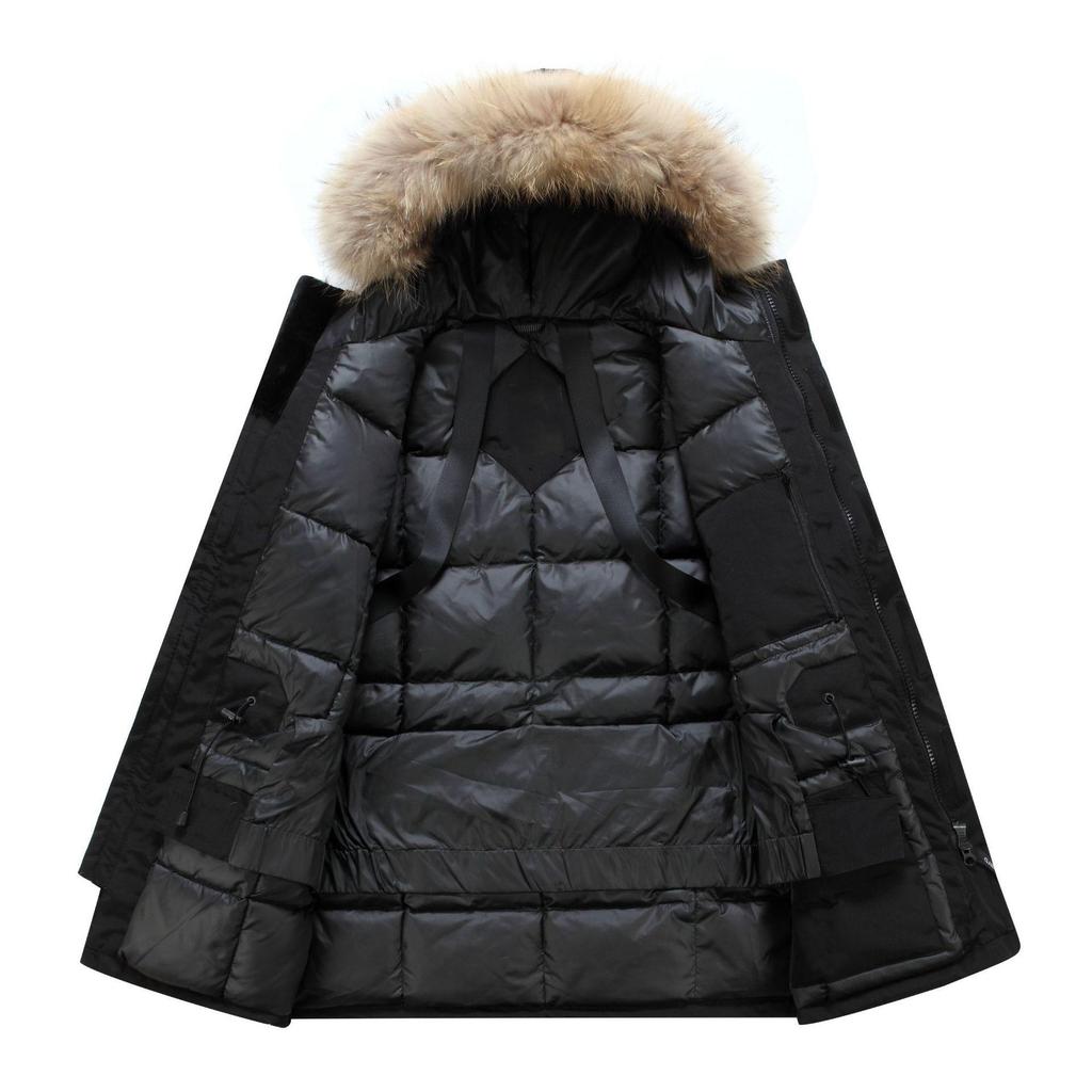 Men's Expedition-Style Goose Down Parka – Winter Windproof with Belt