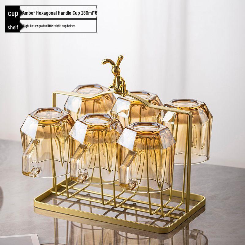 Hitzebeständiges Glasbecher-Set mit Henkel für Tee und Saft - Großes Fassungsvermögen, Hochwertiges Gefühl, Leichter Luxus Design