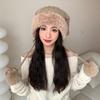 New Autumn and Winter Hats for Women Cute Funny Ear Knitted Wool Hats for Winter Warmth and Cold Hair Ball Ear Protection Hat Thick