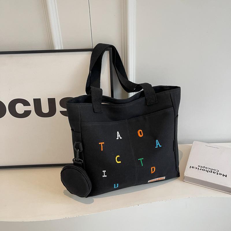 

Досуг, литература и искусство, индивидуальность, студенческая красота, новая модная сумка-тоут большой вместимости, портативная на плечо, сумка под мышкой для женщин чёрный