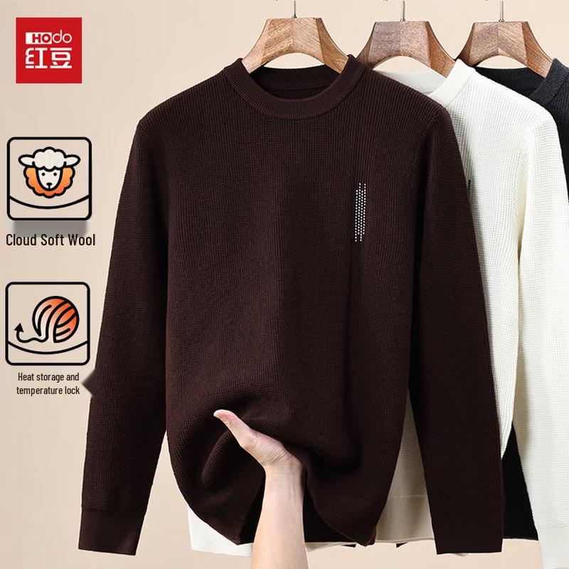 Hongdou Men's Crewneck Warm Casual Pullover Sweater