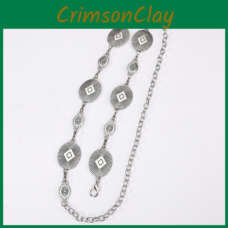 Geometric Metal Womens Waist Chain With Vintage Carving For Summer Fashion Accessories