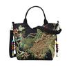 Ethnic Style Bag Embroidered Large Capacity Shoulder Strap Crossbody Bag Retro Canvas Embroidered Single Shoulder Handbag