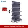 Multifunctional Gray Display Rack for Convenience Stores – Single/Double-Sided Snack Storage Shelf