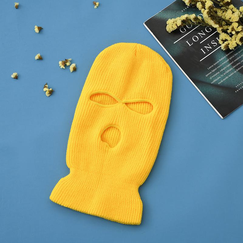 Full Face Cover Ski Mask Hat Balaclava Distressed Knitted Beanie Camouflage Men Hat Women Winter Warm Windproof Bicycle Neck Hat