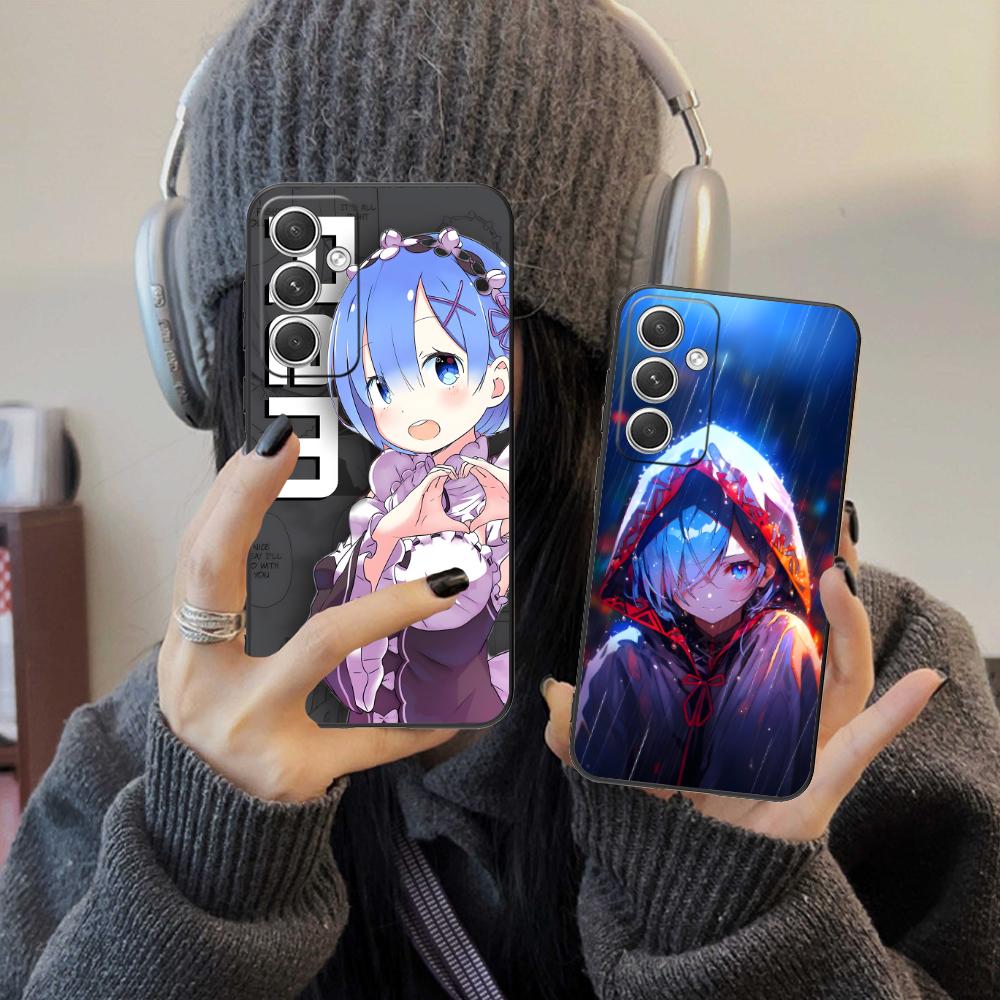ReZero Rem Waifu Mobile Phone Case for Samsung Galaxy S25 S24 S23 S22 S21 S20 Note20 Plus FE Ultra Colorful Cover Luxury Pretty