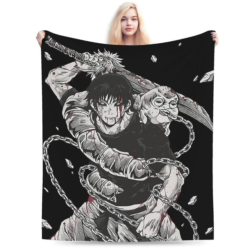 Toji Fushiguro JJK Anime Jujutsu Kaisen Blanket Coral Fleece Plush Spring Autumn Warm Throw Blankets for Sofa Car Bedspreads