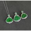 Natural Guatemalan Jade Carved Maitreya Buddha Pendant Necklace With Sterling Setting