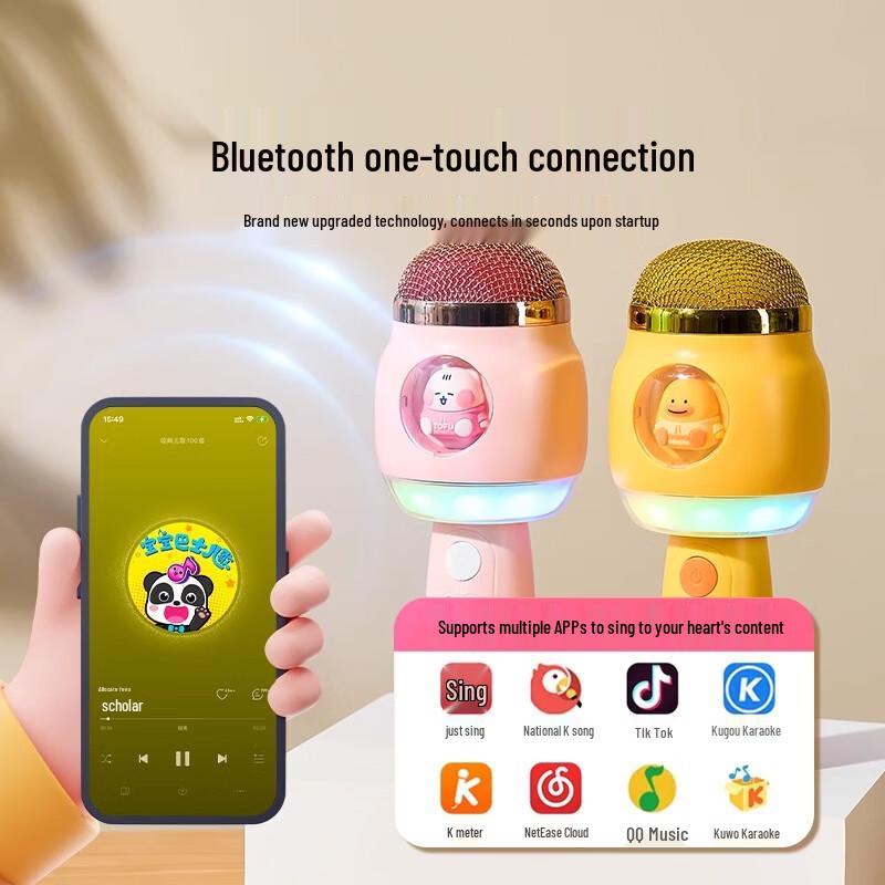 Kabelloses KTV-Mikrofon und Lautsprecher für Kinder - Singspielzeug für Familienspaß