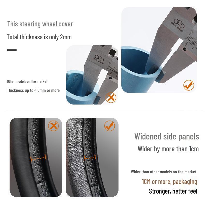Genuine Leather Luxgen Steering Wheel Cover - Universal Fit for U6, Big 7, S5, U5, 7MPV, Na 5, Rui 3 Models