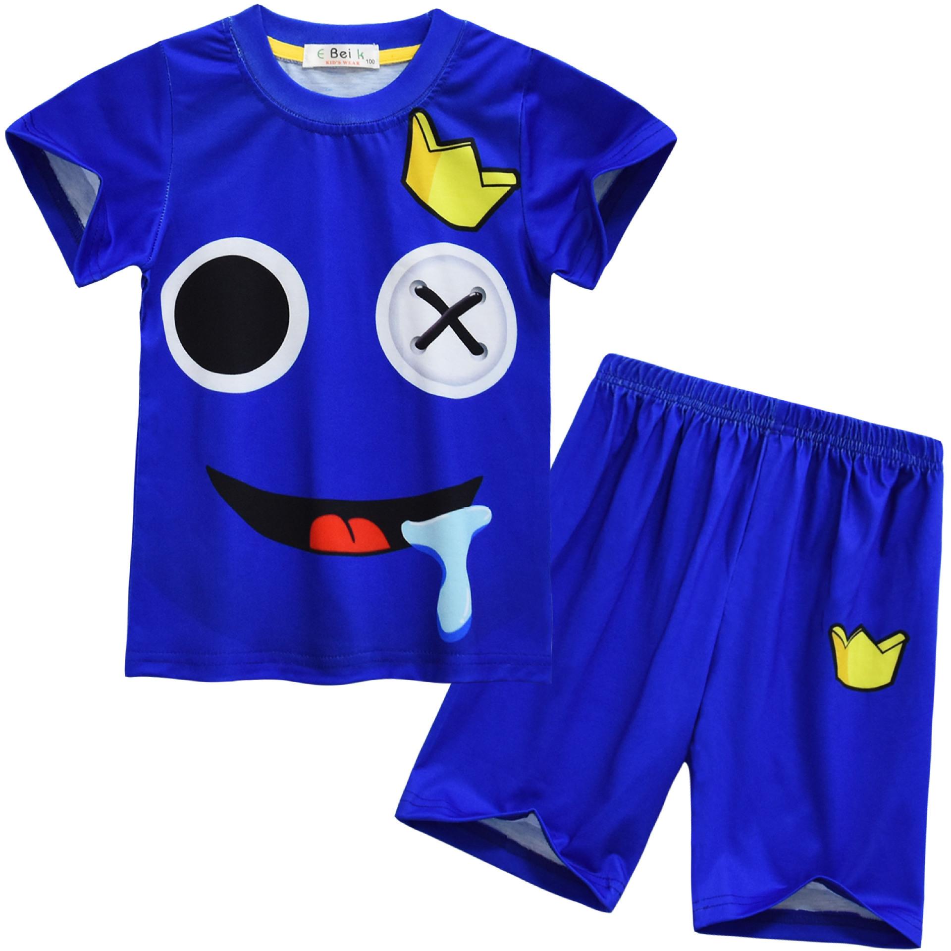 

Short Sleeve Spring Children, Cartoon Digital Printing Set, Children S Short Sleeve Loungewear Set 91013 110