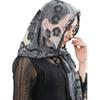 Luxury Flower Lace Hollow Scarf Butterfly Print Tassel Triangle Shawl Wraps Polyester Mesh Scarves Bridal