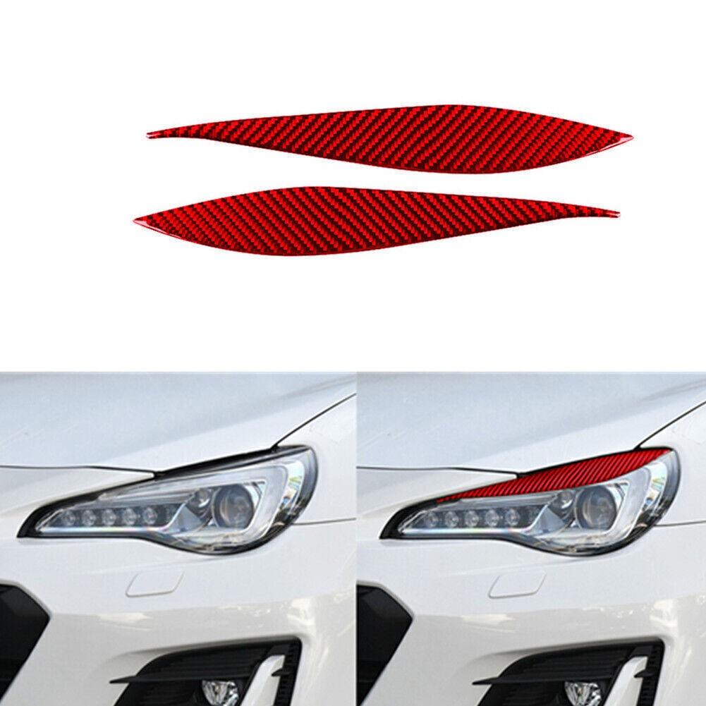 Red Carbon Fiber Headlight Eyebrows Cover For Toyota 86 Subaru BRZ 2016-