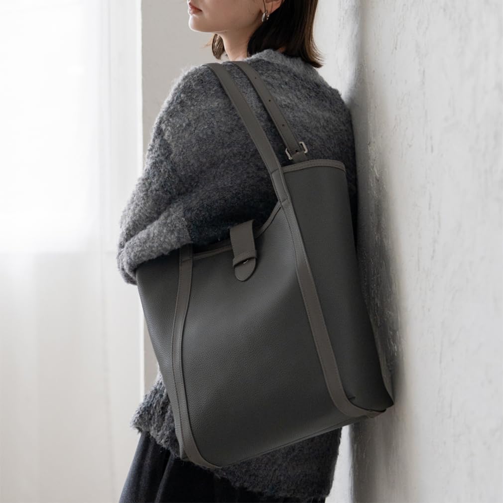 VITAFELICE Women's Vertical Two-Tone Handbag inb-90078p (Gray)