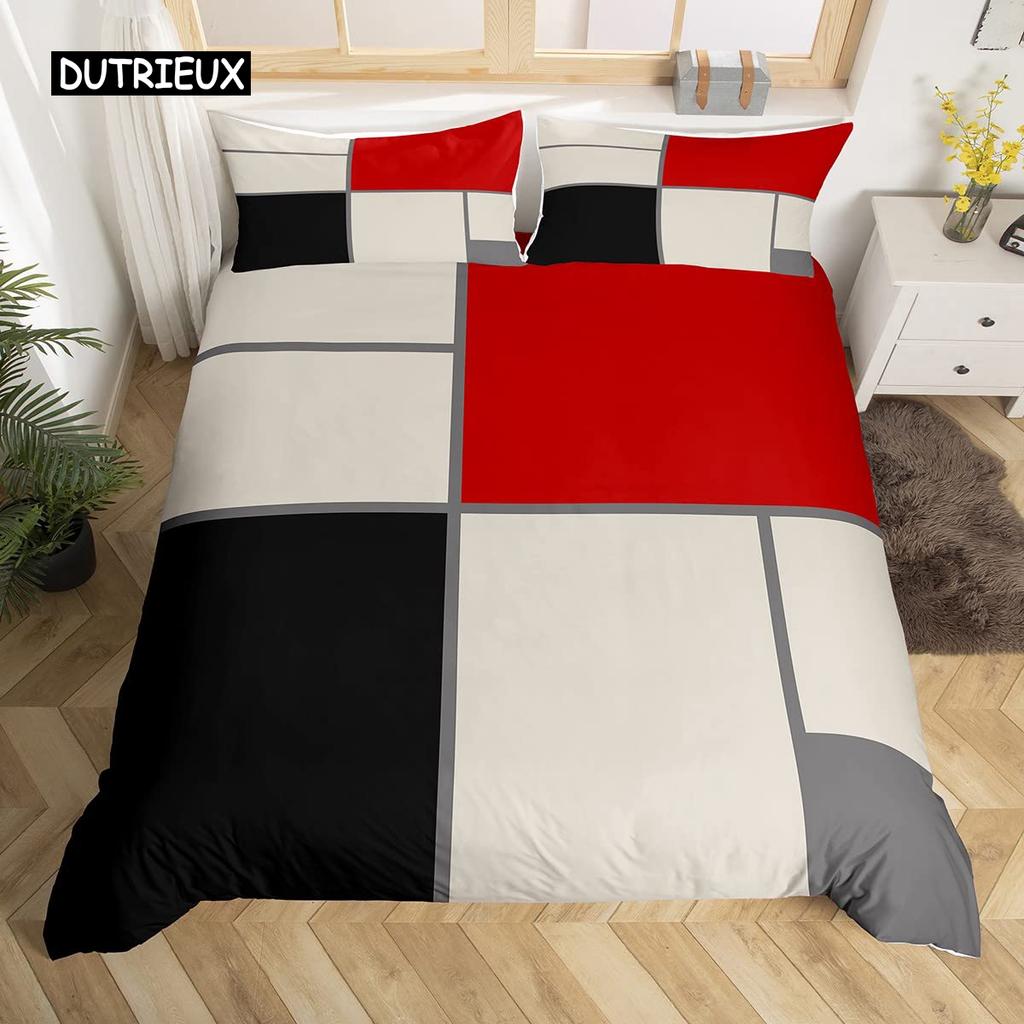 Povlečení s zebřím vzorem King size Abstraktní pruhy Zvířecí kůže Ložní sada Geometrické linie Moderní polyesterový povlak na přikrývku