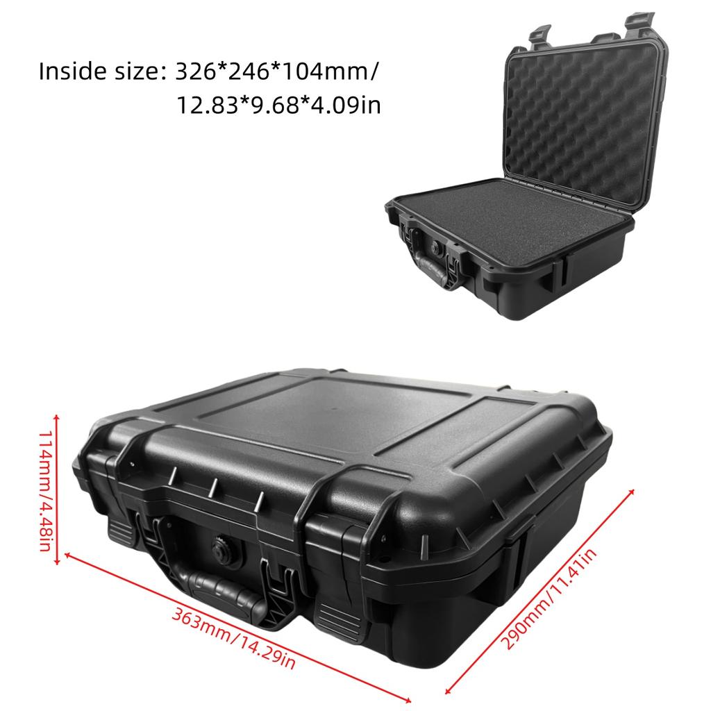 1pc Waterproof Heavy-Duty Protective Tool Box with Pre-cut Sponge Inserts Shockproof Equipment Storage Case for Tools, Cameras