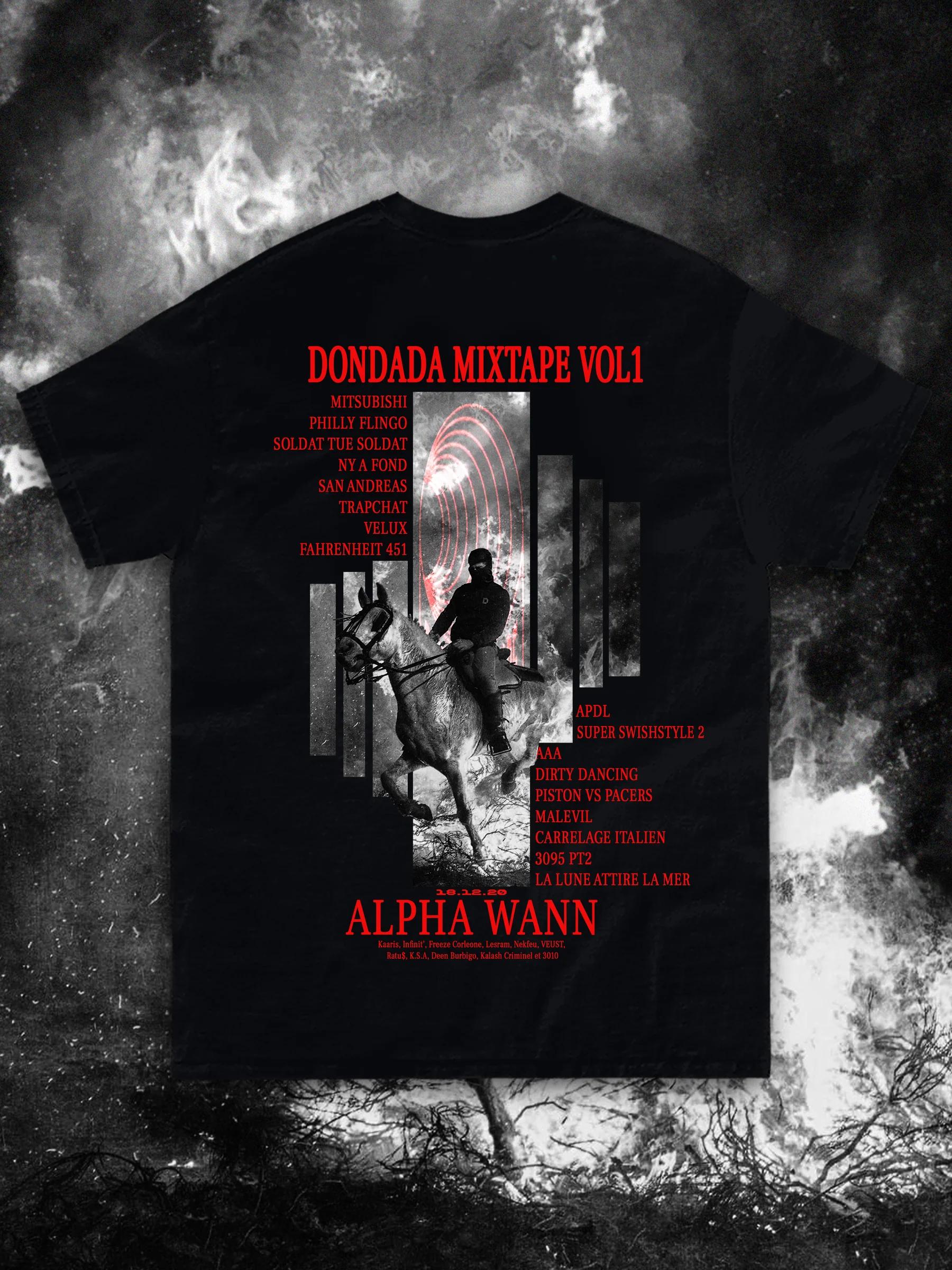 

Dondada Mixtape Vol 1 Style Rap Graphic Print Tshirt Unisex Women Hip Hop Fashion Short Sleeve Tee Shirt Streetwear M