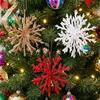 Glitter Finish Snowflake Hanging Ornament 3D Design Glitter Snowflake Decoration  Home Decor