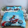 Motocross Decor Set Adventure Bedding Set with 1 Duvet Cover 2 Pillowcases Single Double King Queen Gift
