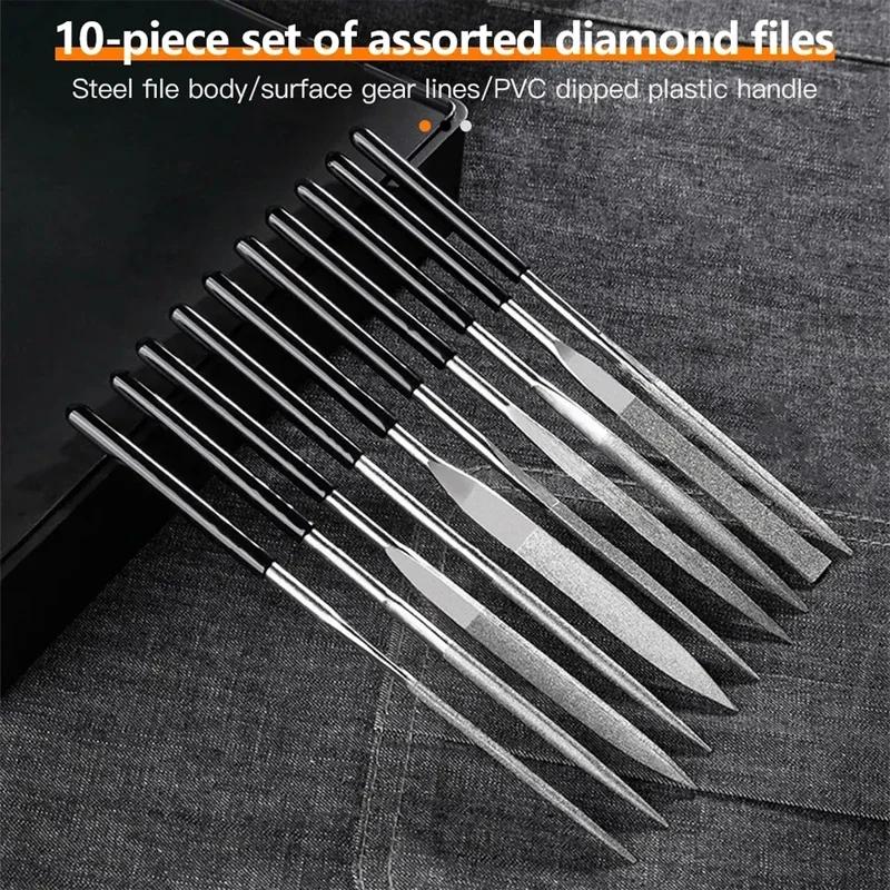 5/10 Stück Metall-Nadelfeilen-Set Holzraspel Metallpolitur Handfeilenwerkzeuge Stahlraspel Nadelfeilen für Metall Glas Stein Holz Auto