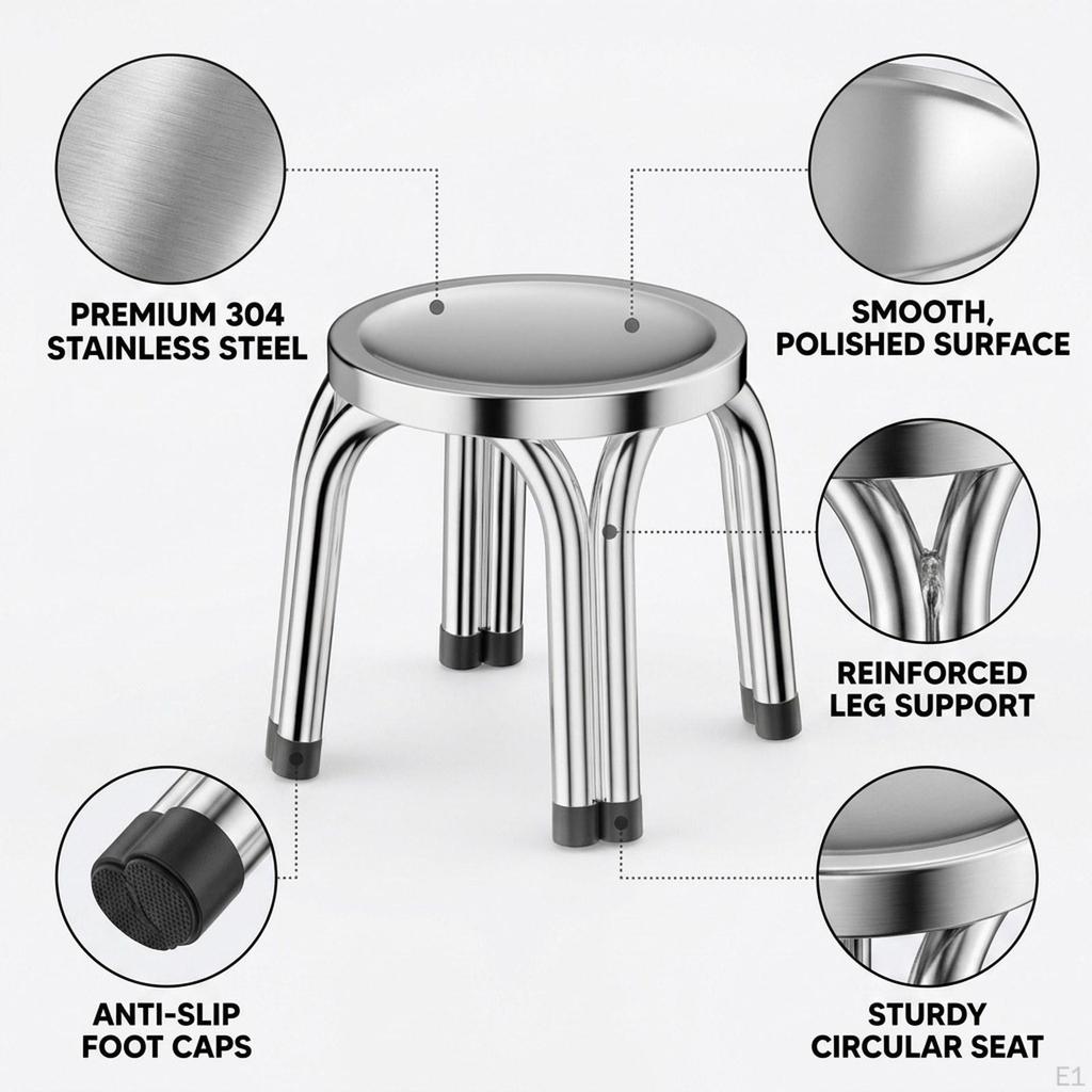 Compact Non Slip Lightweight Shoe Stool Multipurpose Chair for Bedroom Apartment Sitting