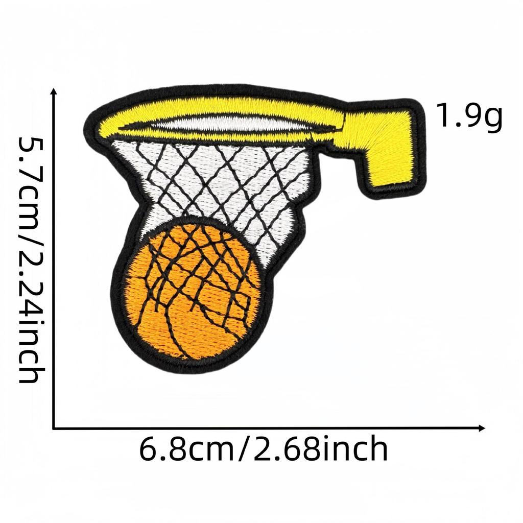 Sports Cartoon Basketball Embroidered Patch - Clothing Accessory Label