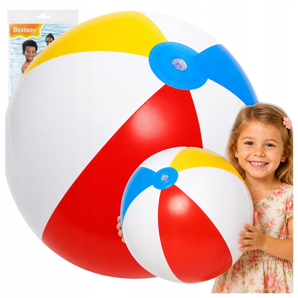 [PACZA] Nadmuchiwana Piłka Plażowa 61cm Paski Retro Bestway 31022 K217