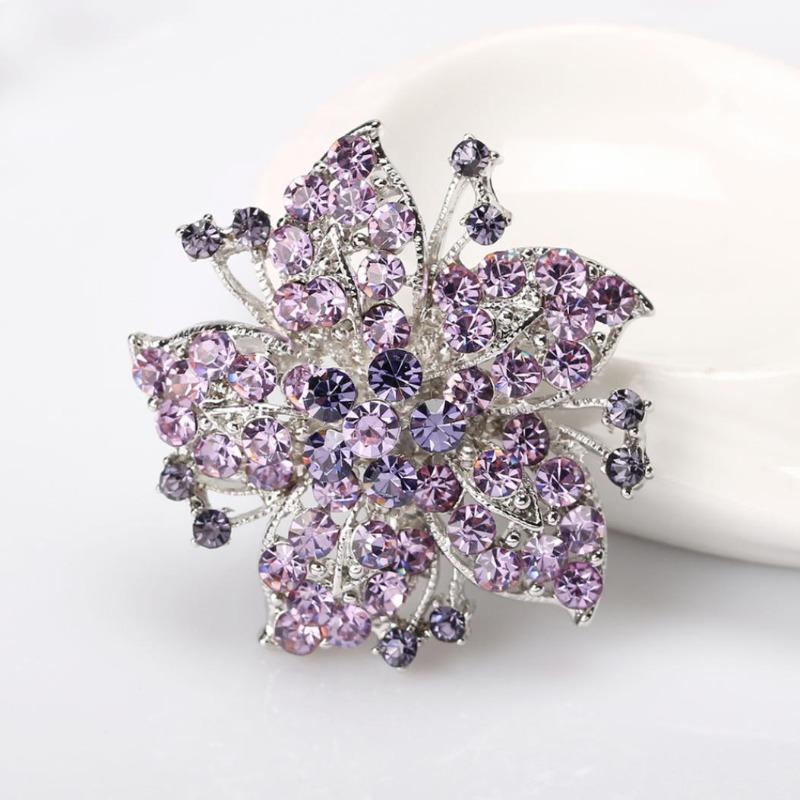 Spilla a forma di sciarpa con fiore in strass alla moda, regalo per la festa di nozze, gioielli da donna