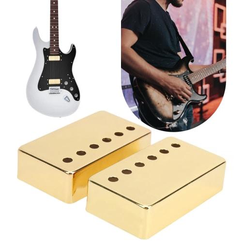 Two Finely Finished Brass Guitar Pickup Covers, Easy Installation, for Electric Guitar Humbuckers, LP, Small, 6-Hole, 50mm (2 Pieces)
