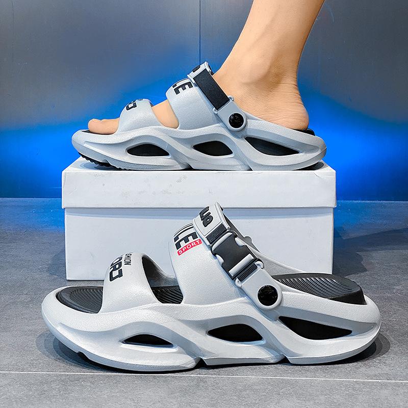 Mode Herren Hausschuhe 2025 Sommer rutschfest dicke Sohle mit einem Kot-ähnlichen Gefühl Badezimmer Strand Sandalen für Herren