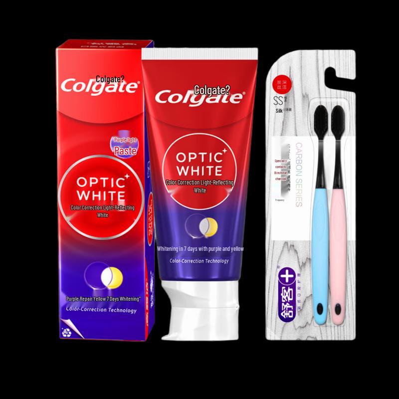 Colgate Optical Whitening Toothpaste & Saky Toothbrush Set