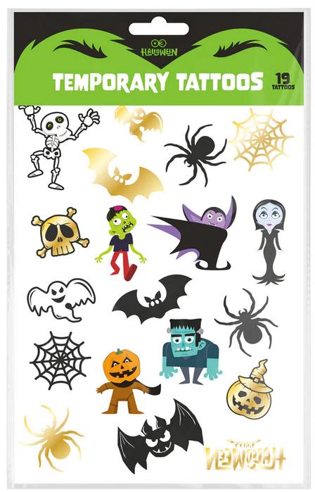 Halloween Tattoos Mix of Designs 19 Pcs