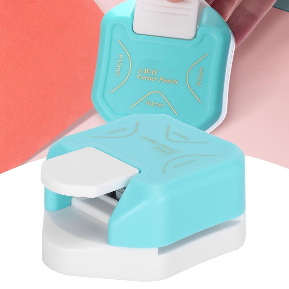3 in 1 Corner Rounder Punch 4mm, 7mm, 10mm Mini Size 3 in 1Round Paper Punch Multi Angle Ergonomic Handle Angle Cut Tools
