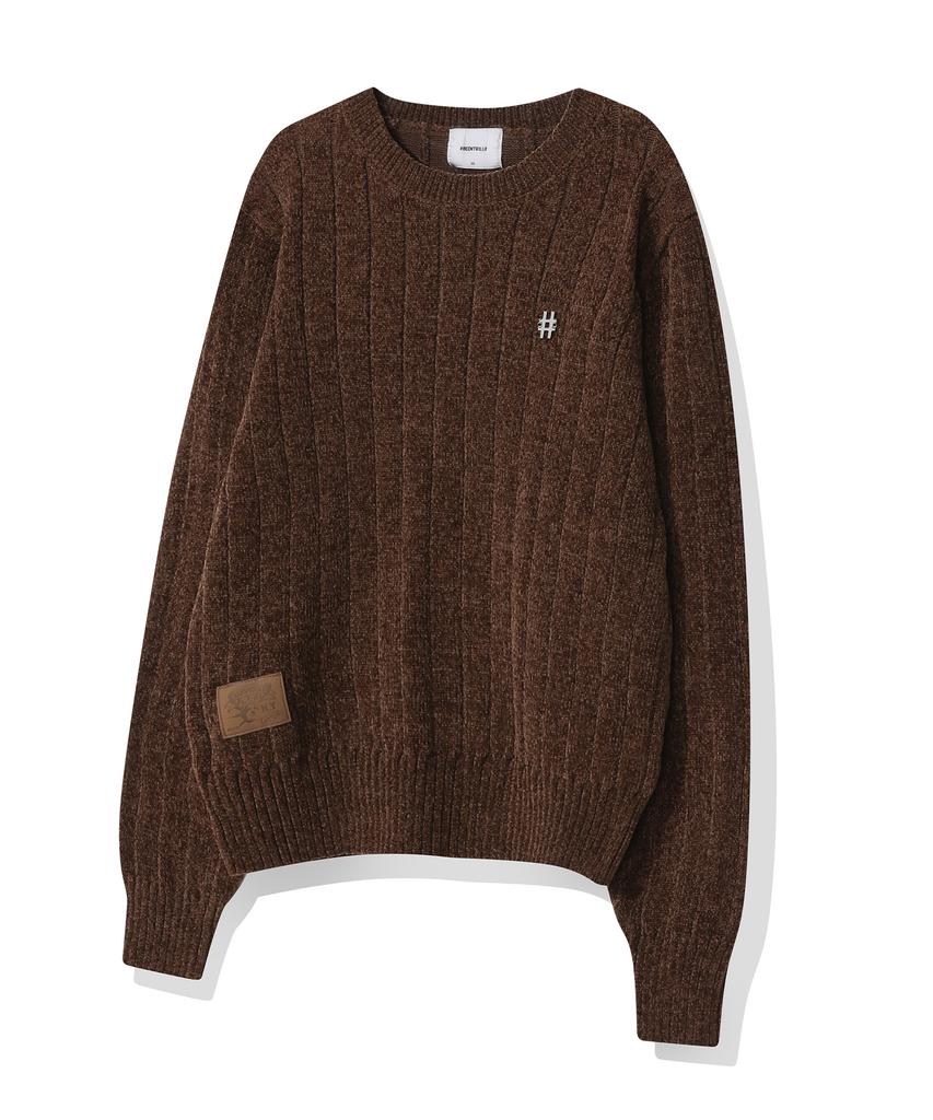 BEENTRILL Women'S Metal Hashtag Ribbed Knit (Chocolate)