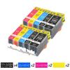 Compatible Canon PGI-520 BK& Cartridges;CLI-521 BK CMY - Pack of 10