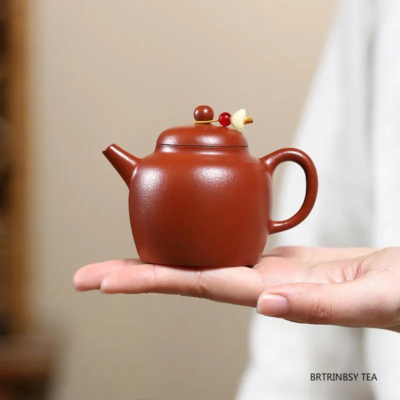 120ml Chinese Tradition Yixing Purple Clay Teapot Raw Ore Zhu Mud Tea Pot Handmade Household Beauty Kettle Zisha Tea Set Teaware