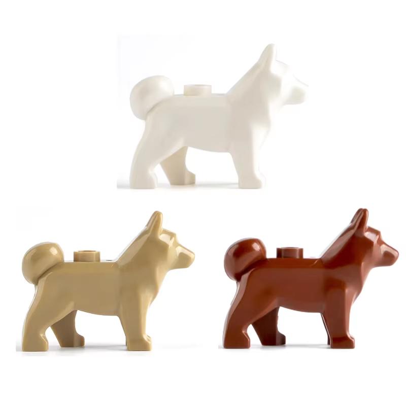 MOC Tier Szene Bausteine Katzen Hunde Schafe Schweine Hühner Adler Papageien Delfin Zoo Rahmen Zubehör DIY Spielzeug Steine T14