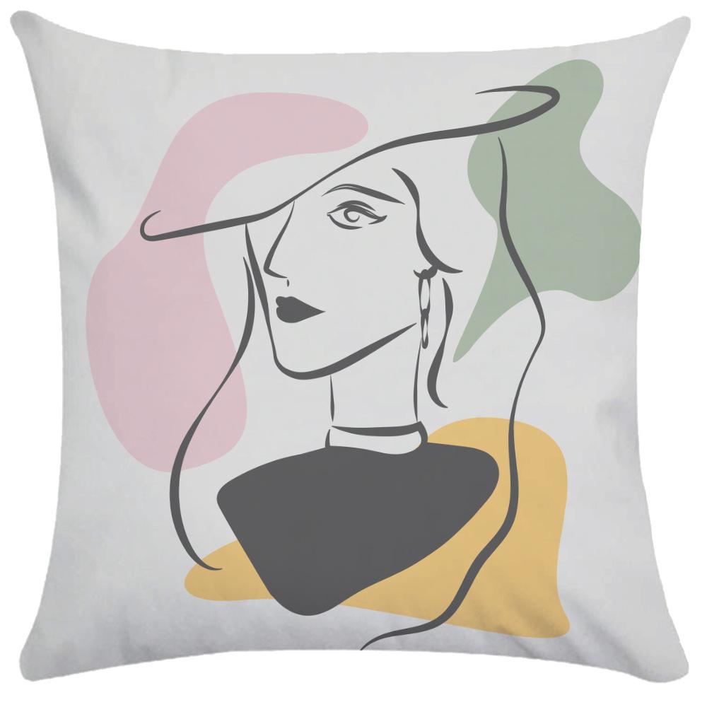 Home Pillowcase Square Office Decor Cushion Cover Printed Pattern Decoration