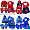 Cozy And Colorful Spider Man Knit Hat Scarf And Gloves Set For Boys Autumn Winter Outdoor Fun