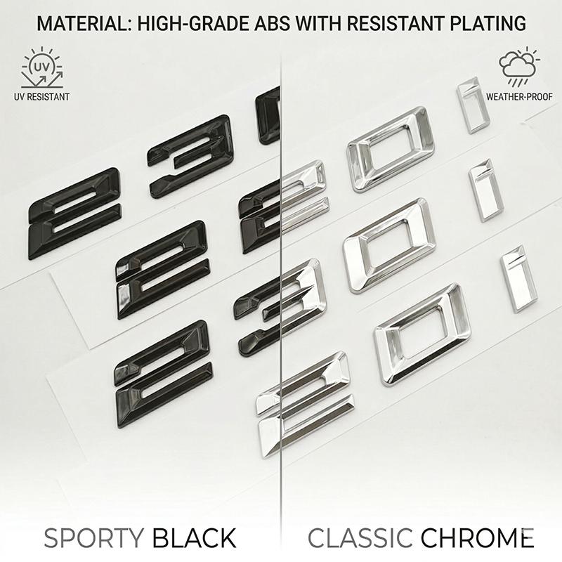 3D Glossy Black Chrome 220i 230i Emblem Badge Letter Rear Trunk Decal Sticker For BMW 2 Series F22 G42 Car Styling Accessories xs8