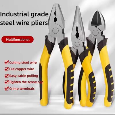 6palcové multifunkční kleště s diagonálními čelistmi s tygří koženou rukojetí, štípačky na dráty, kombinované kleště, obecné hardwarové nářadí