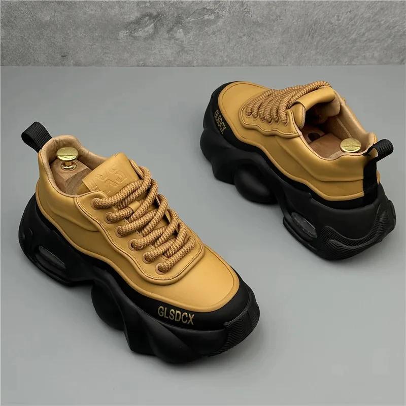 Modedesigner-Stil Herrenschuhe Herbst Winter Bequeme Herren Dick Plateau Sneakers Mode Freizeitschuhe Sportschuhe Tenis