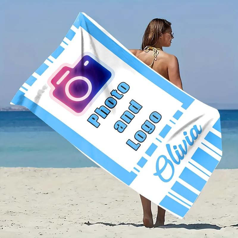 Personalized Beach Towel Customize Photo Funny Picture Microfiber Beach Towel Thin Absorbent for Beach Swimming Yoga Bath Sports