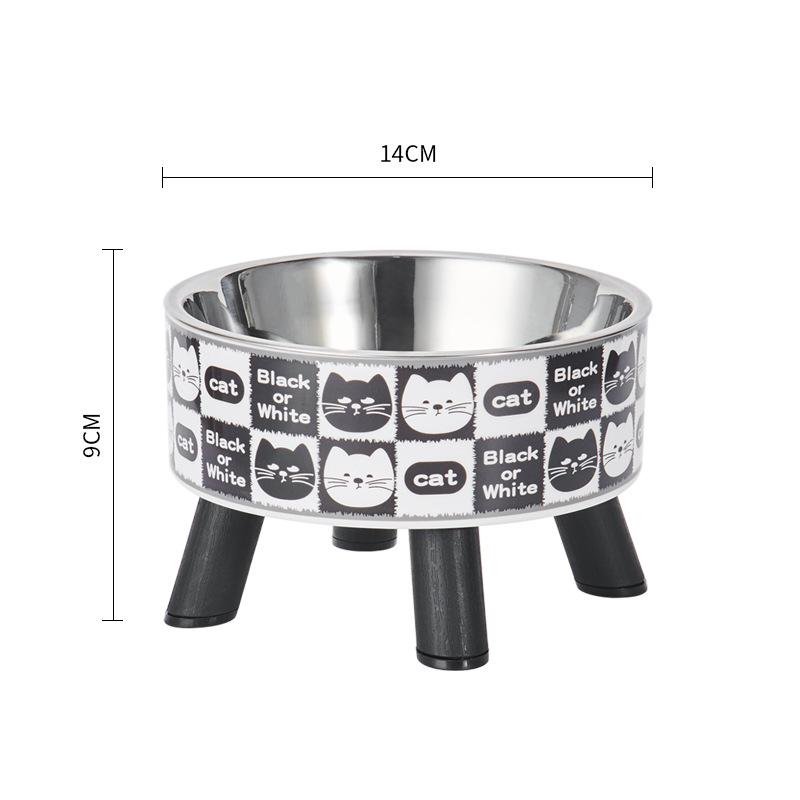 Non-Slip Stainless Steel Pet Bowl - High-Footed Design for Cat & Dog Neck Protection