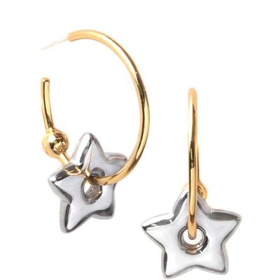 Glammuse Silver Star Gold Ring