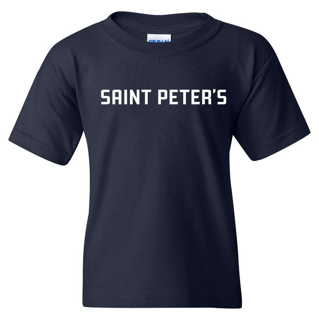 St Peter's University Peacocks Basic Block Youth T-Shirt - Navy