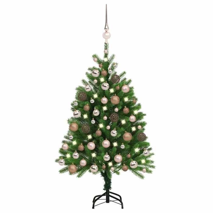 Exclusive House - Pre-lit Artificial Christmas Tree and Baubles 120 Cm Green