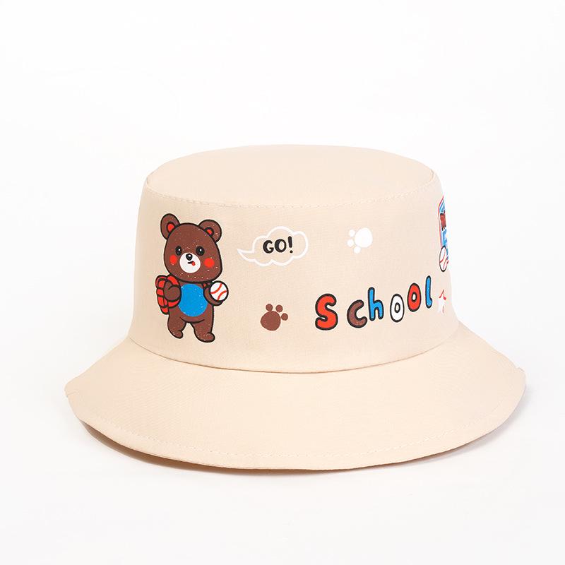 Kinder Fischerhut - Happy Little Bear Design, Sonnenschutz für Jungen & Mädchen