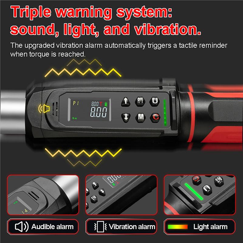Battery Powered Digital Torque Wrench High-Precision Triple Alarm Torque Wrench for Bike Motorcycles Automotive Wrench Tool