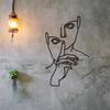 1pc Abstract Face Line Art Wire Wall Decor Metal Minimalist Home Bedroom Gift Halloween Christmas New Year